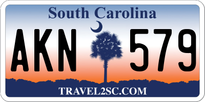 SC license plate AKN579