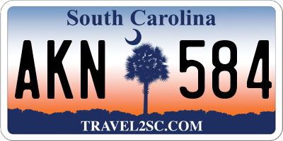 SC license plate AKN584