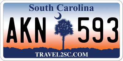 SC license plate AKN593