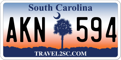 SC license plate AKN594