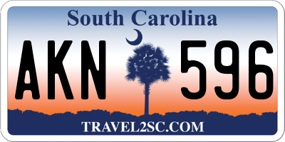 SC license plate AKN596