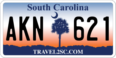 SC license plate AKN621