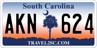 SC license plate AKN624