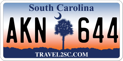 SC license plate AKN644