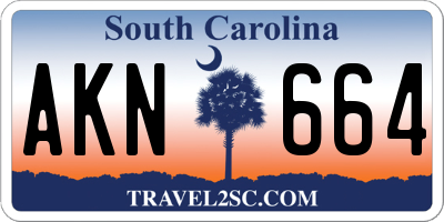 SC license plate AKN664