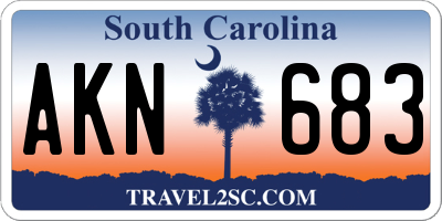 SC license plate AKN683