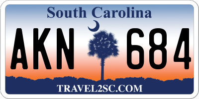 SC license plate AKN684