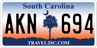 SC license plate AKN694