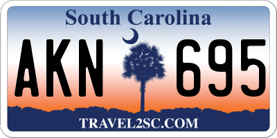 SC license plate AKN695
