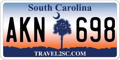 SC license plate AKN698