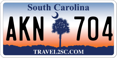 SC license plate AKN704