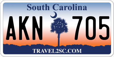 SC license plate AKN705