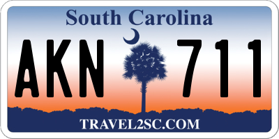 SC license plate AKN711