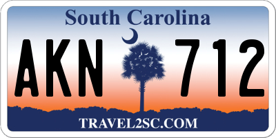 SC license plate AKN712