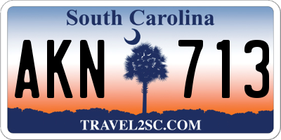 SC license plate AKN713