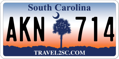SC license plate AKN714