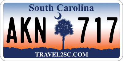 SC license plate AKN717