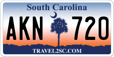 SC license plate AKN720