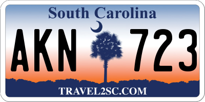 SC license plate AKN723