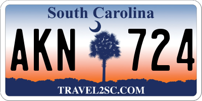 SC license plate AKN724