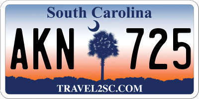SC license plate AKN725