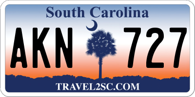 SC license plate AKN727