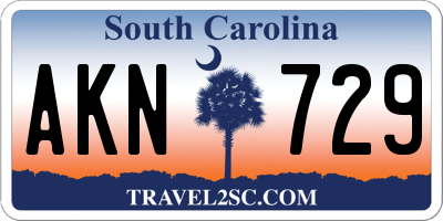 SC license plate AKN729