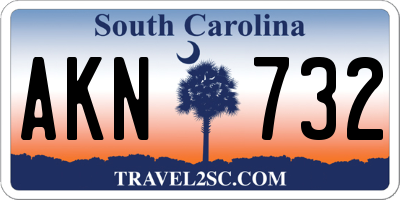 SC license plate AKN732