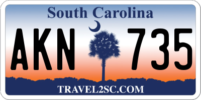 SC license plate AKN735