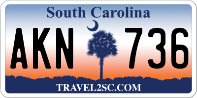 SC license plate AKN736