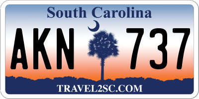 SC license plate AKN737