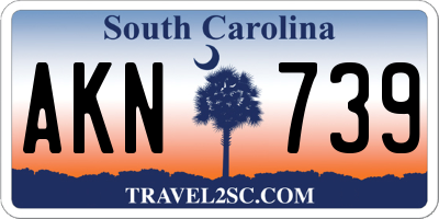 SC license plate AKN739