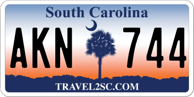 SC license plate AKN744