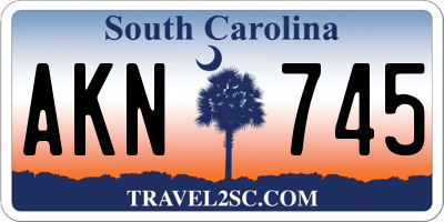 SC license plate AKN745
