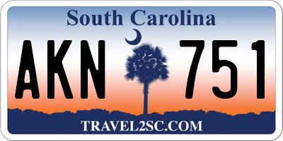 SC license plate AKN751