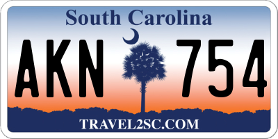 SC license plate AKN754
