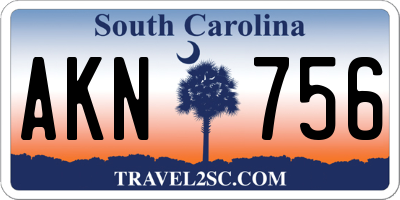 SC license plate AKN756
