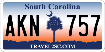 SC license plate AKN757