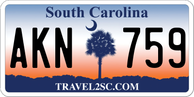 SC license plate AKN759