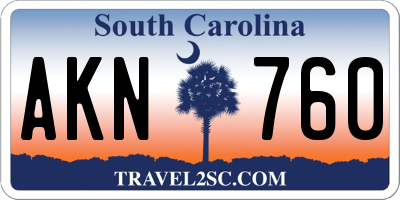 SC license plate AKN760