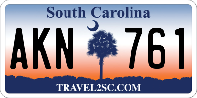 SC license plate AKN761