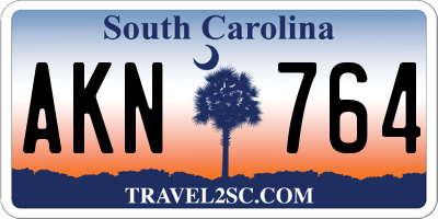 SC license plate AKN764