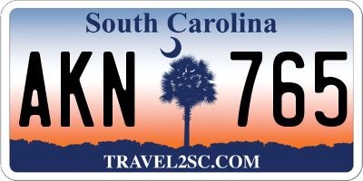 SC license plate AKN765