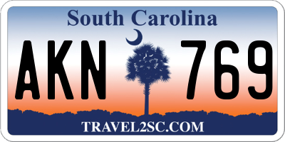 SC license plate AKN769