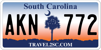 SC license plate AKN772