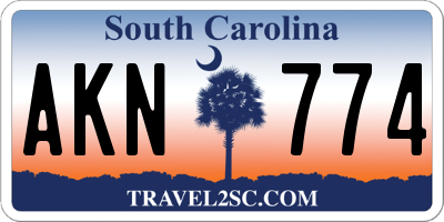 SC license plate AKN774
