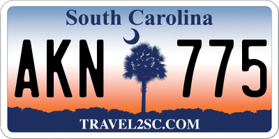 SC license plate AKN775