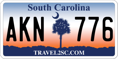 SC license plate AKN776