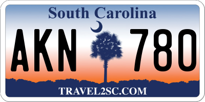 SC license plate AKN780