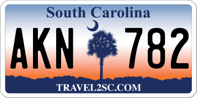 SC license plate AKN782